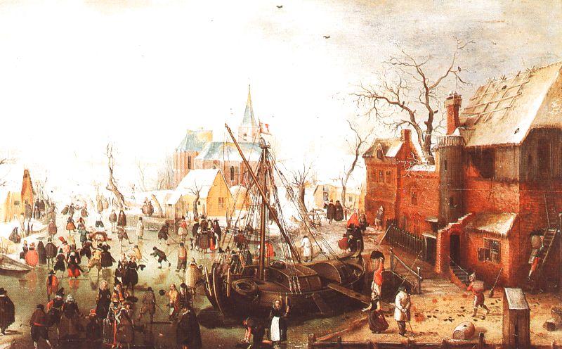 Hendrick Avercamp Winter Scene at Yselmuiden oil painting image